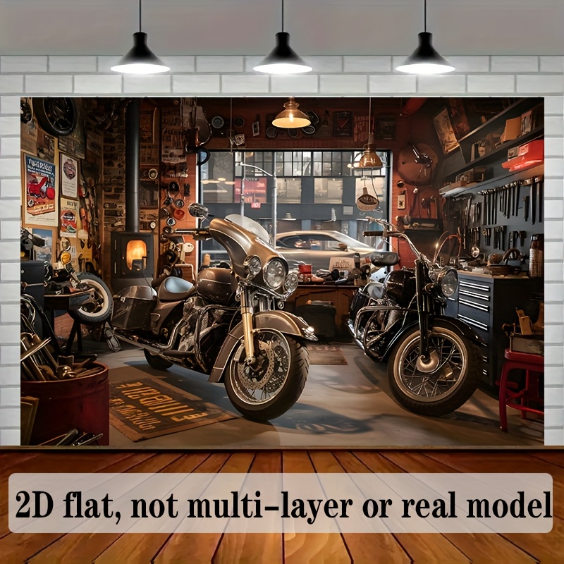 พรมแขวนผนังลายโรงซ่อมมอเตอร์ไซ - Tools For Motorcycle Workshop บทวิจารณ์และราคา